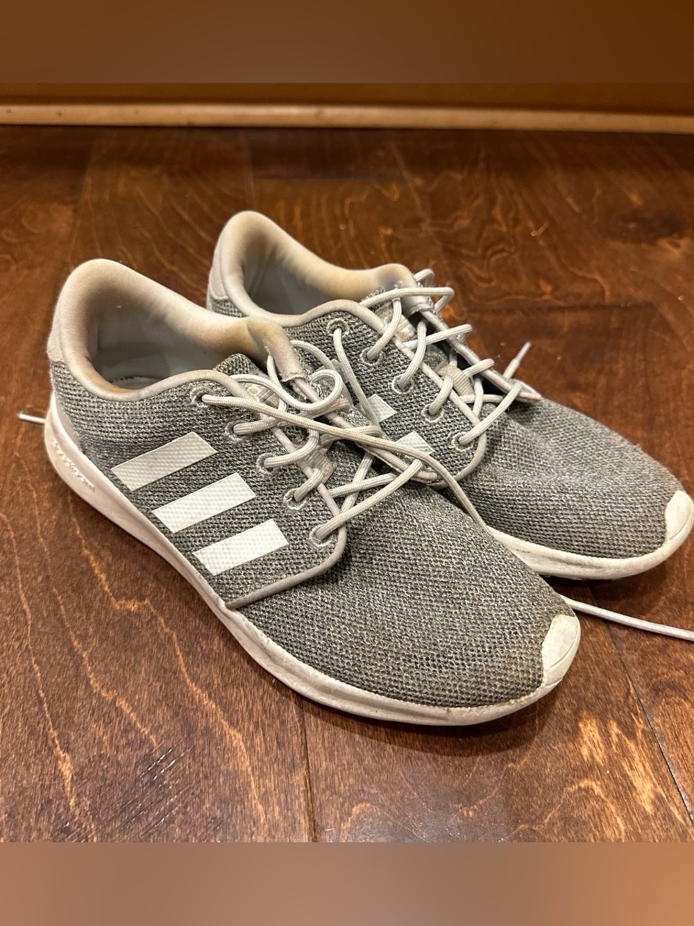 Adidas Lightweight Gray Knit Sneakers